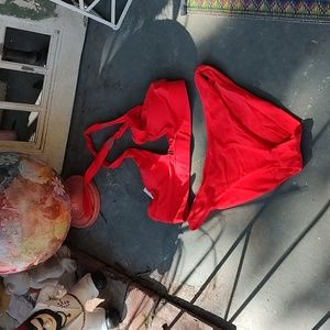 THE Kelly Cahill Collection Red halter top two piece bikini size md